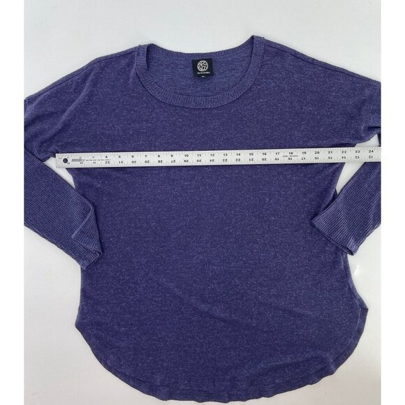 Bobeau Heathered Blue Knit Long Sleeve Pullover Sweater Size Medium, Soft - Picture 7 of 8